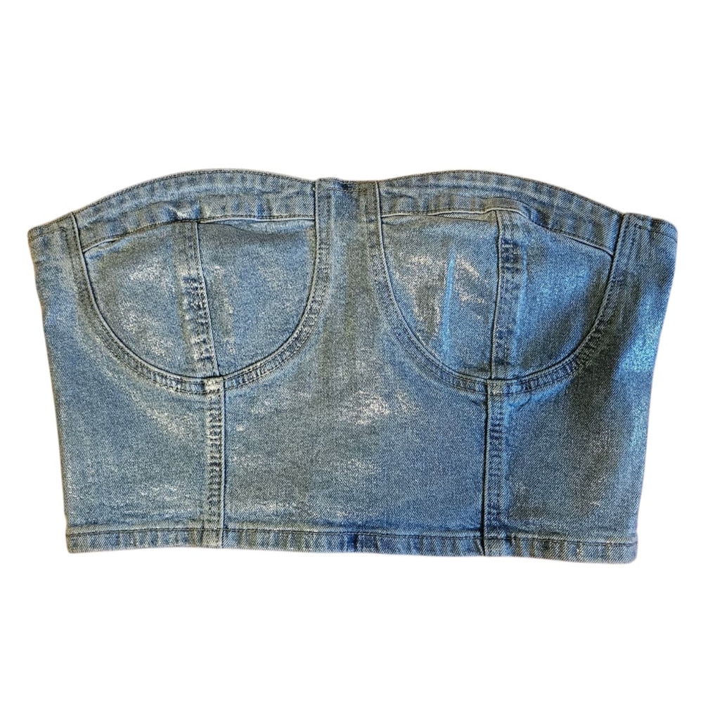 Stretch Metallic Coated Bustier-Size Medium-NWT